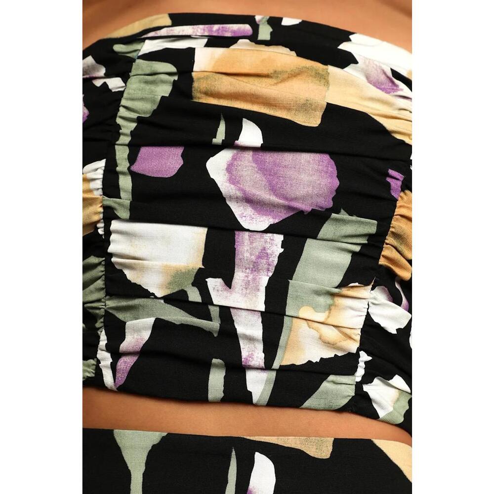 Lulus Super Bloom Black Floral Print Strapless Tube Top - S NWT - Picture 8 of 8